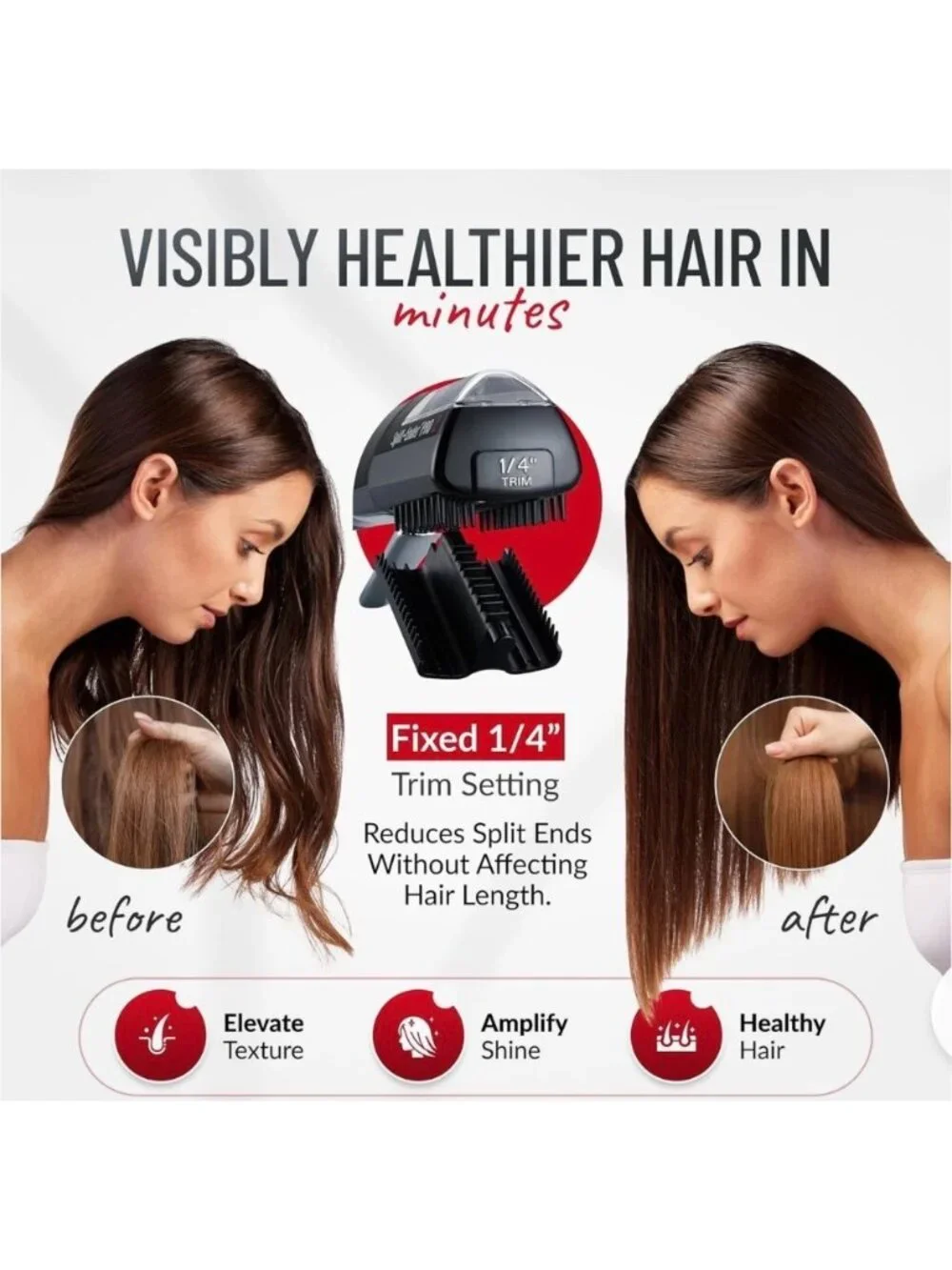 Split-Ender Pro Cordless Split End Hair Trimmer By Talavera For All Hair Types -